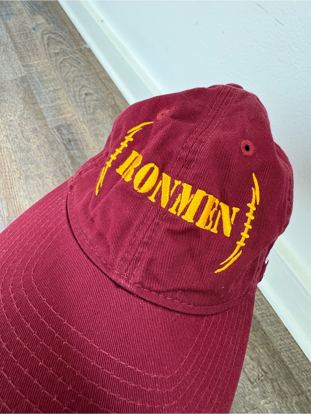 Maroon "IRONMEN" Embroidered Baseball Cap